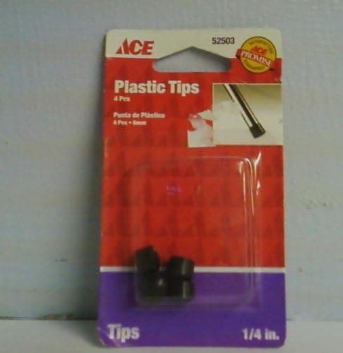 ACE Plastic Furniture Tips 1/4" Black Pk4