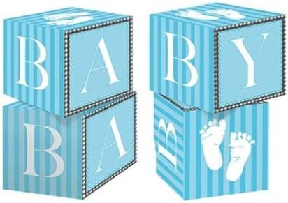 Centerpiece Blocks, Sweet Baby Feet Blue
