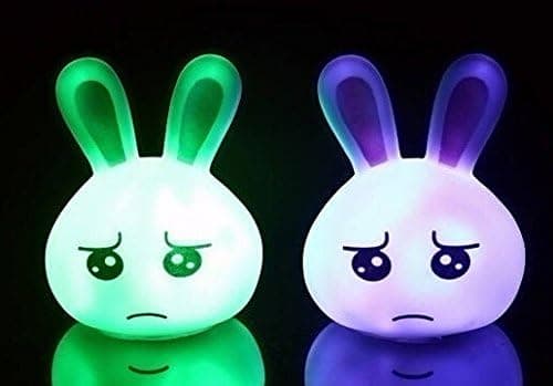 Liroyal Color Change Decoration LED Lamp Night Light Candle Flash Kids Rabbit