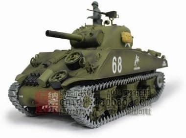 1/16 US M4A3 Sherman Tank (105mm Howitzer) Air Soft RC Battle Tank Smoke & Sound (Upgrade Version w/ Metal Gear & Tracks)