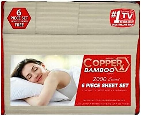 Copper X 6 Piece Sheet Set (Taupe, Queen)