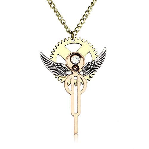 Retro Angel Wings Sweater Chain Necklace Pendant Long Section Of Steampunk Gear Innovation Jewelry Ornaments