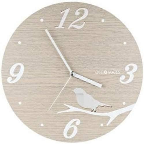 DecoMates Non-Ticking Silent Wall Clock, Modern House Bird Cutout