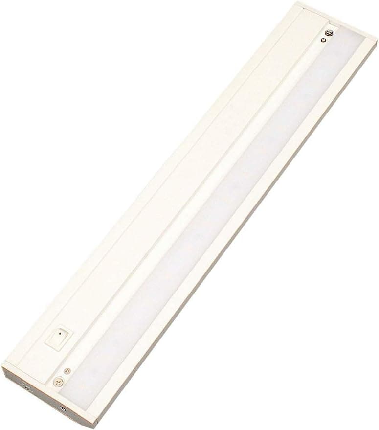 LED Under Cabinet Lighting, Hardwired or Plug in, Dimmable, 4000K, ETL Listed, 120V 6W 368 Lumens, 18 inches, White Finish, T3-L450BD01-WH-840