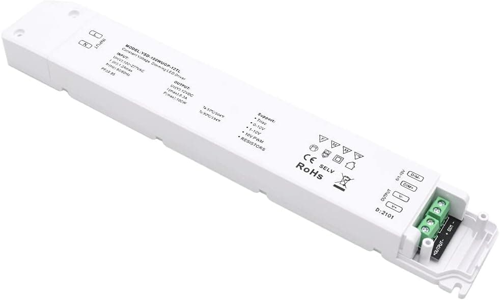 DC12V 100W 8.3A UL-Listed LED Power Supply, Narrow Waterproof IP67 LED Drive Transformer For IP68 Outdoor LED Strip Lights, DC12V DMX 512 LED Underwater Lights, Wall Washer, Fountain Pool Lighting