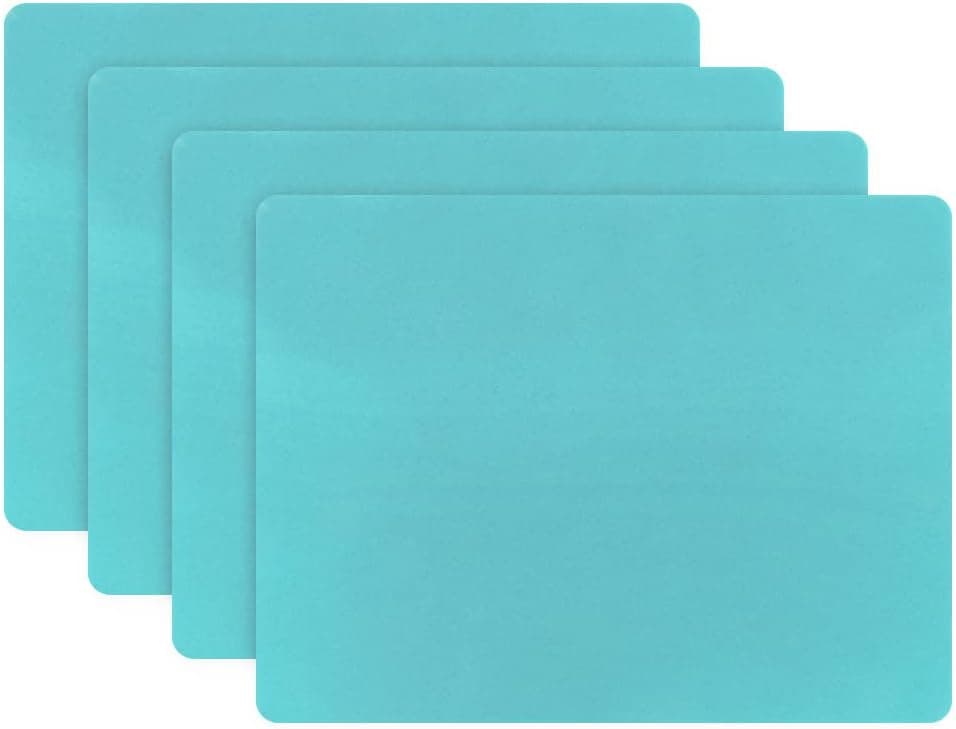 Aspire 4PCS Thicken Non-Slip Silicone Placemats Cutting Hot Mats Tablemats-Light Blue