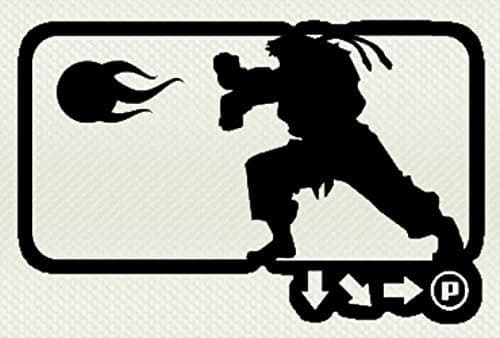 CAPCOM STREET FIGHTERS RYU HAUDOUKEN LOGO VINYL STICKERS SYMBOL 5.5" DECORATIVE DIE CUT DECAL FOR CARS TABLETS LAPTOPS SKATEBOARD - BLACK