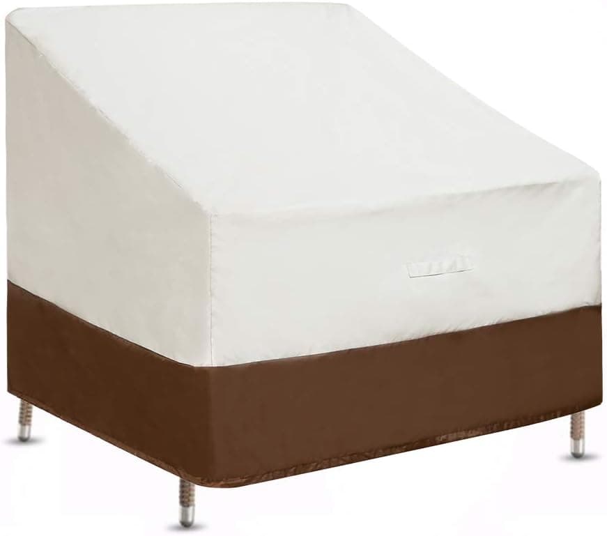 Panda Grip Patio Furniture Cover Waterproof, Patio Lounge Chair Cover, Outdoor Furniture Covers, Heavy Duty&Fade Resistant Fits up to 35" W x 38" D x 31" H, Beige & Brown