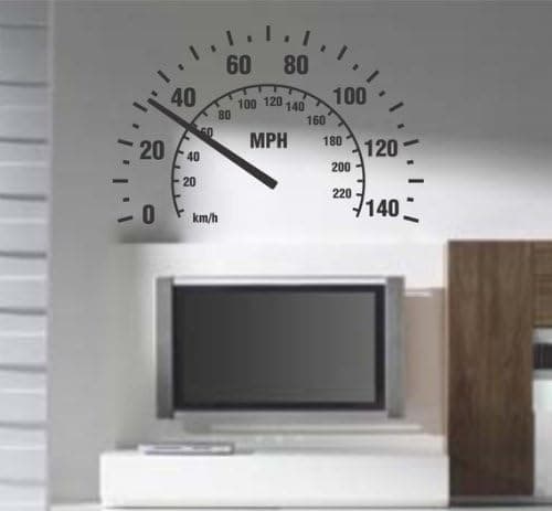 Dabbledown Decals Small Version Speedometer Wall Decal Sticker Room Nursery Car Cars Baby Man Garage Speed Fast
