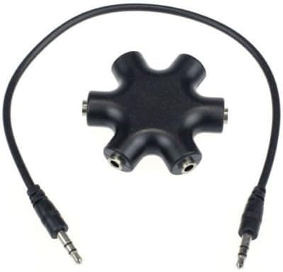 Cloulds_Zone 3.5mm 1 to 5 Earphone Headphone Audio Splitter For Mobile Phones Black