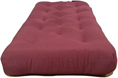 8 Inch Luxury Futon Mattress with 2 Layers of Fibre Foam Pad and 3 Layers of Flame Retardant Cotton, (Twin) Ruby