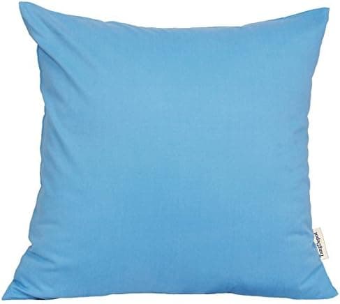 TangDepot® Super Silky Soft, 100% Cotton Solid Decorative Throw Pillow Covers, Pillowcases, Euro Shams, Many Colors & Sizes avaiable - (20"x20", Sky Blue)