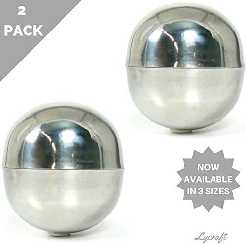 Bath Bomb Mold - Extra Large - Add Scents, Dyes, Oils, Minerals and Salts to make Rejuvenating Body Cleansers that Fizz and Bubble in your Bathtub - Premium Quality Stainless Steel (2pk)