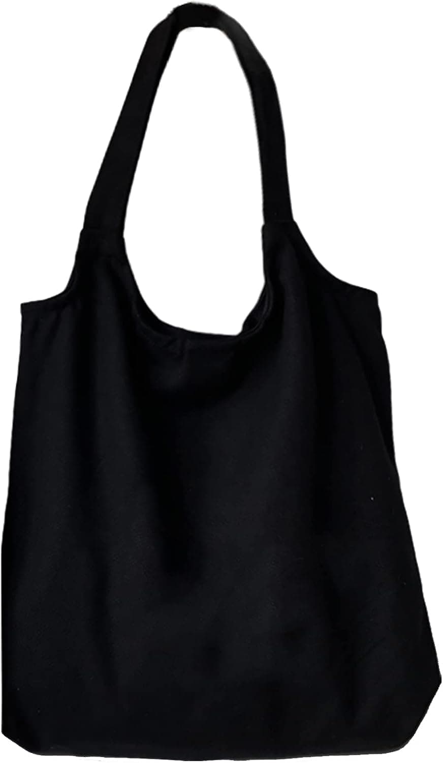 KIEKIECOO Canvas Tote Bag Black Aesthetic Personalized Custom Reusable Grocery Bags Floral Line Art Shopping Shoulder Bag