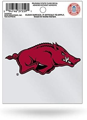Rico Arkansas Razorbacks Logo Static Cling Car Decal NCAA