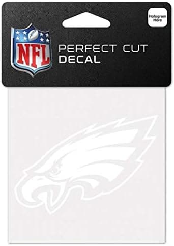 WinCraft NFL Philadelphia Eagles 4x4 Perfect Cut White Decal, One Size, Team Color