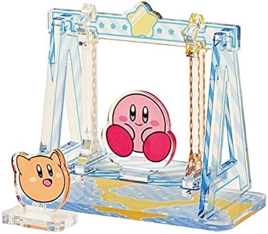 ensky Kirby Moving Acrylic Diorama Stand - Swing (Kirby and Scarfy)