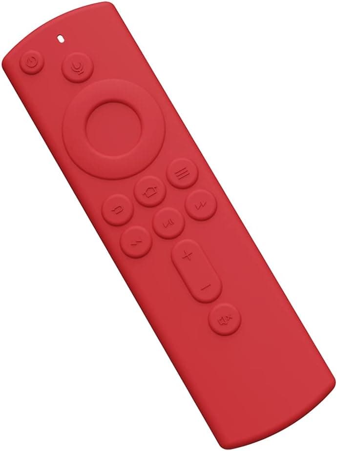 AWINNER Case Compatible for Fire TV Stick 4K - Lightweight [Anti Slip] Shock Proof Silicone Cover Compatible for Alexa Voice Remote (2nd Gen) (Fire TV Stick 4K, Red) (Red)