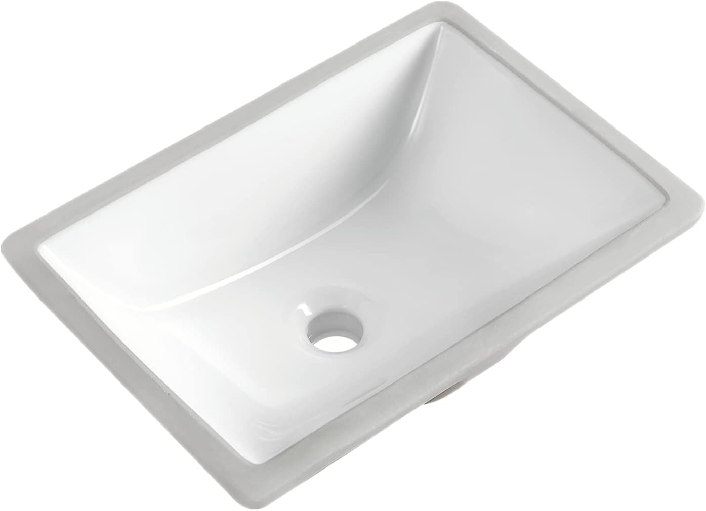 NC Durable Rectangle Undermount Drop In Vitreous Ceramic Lavatory Vanity Bathroom Restroom Sink Pure White (18.3X12.9)