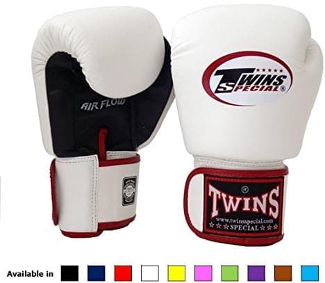 Twins Special Muay Thai Boxing Gloves (Air Flow - Black/White/Red, 16 oz)
