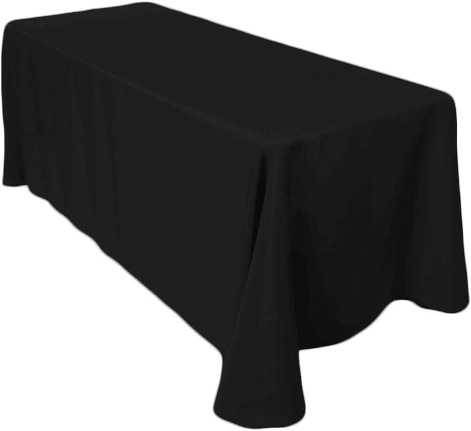 Craft And Party - 10 pcs Rectangular Tablecloth for Home, Party, Wedding or Restaurant Use (90" X 132", Black)