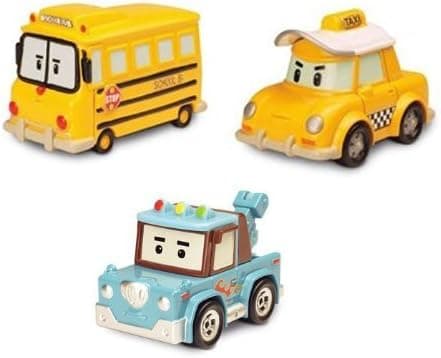 SilverLit Robocar Poli Diecasting Set : Cab, School-B, Spooky (Non-Transformer)