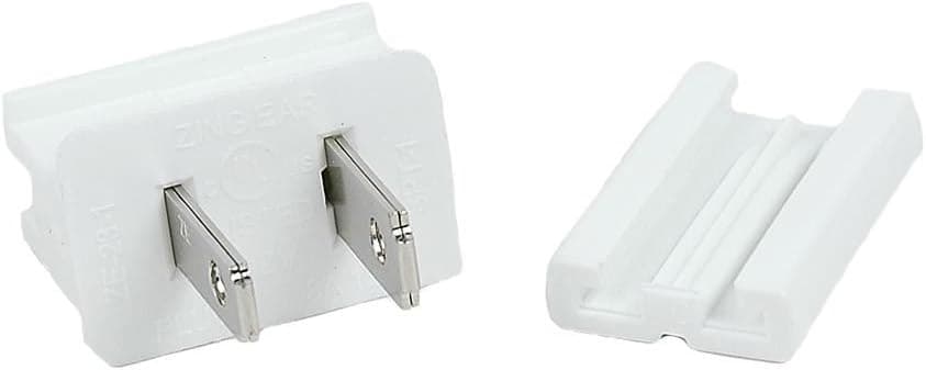 Novelty Lights SPT-1 Male Plug, Snap On Vampire Plugs, White, Polarized, 8 AMP, 1 Pack