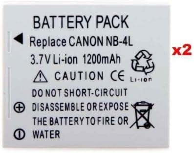 Premium NB-4L Lithium-Ion Replacement Battery (2 Packs) for Canon Digital Camera