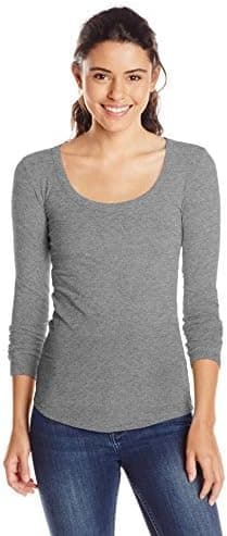 Derek Heart Juniors' Sueded Long-Sleeve Scoop-Neck T-Shirt
