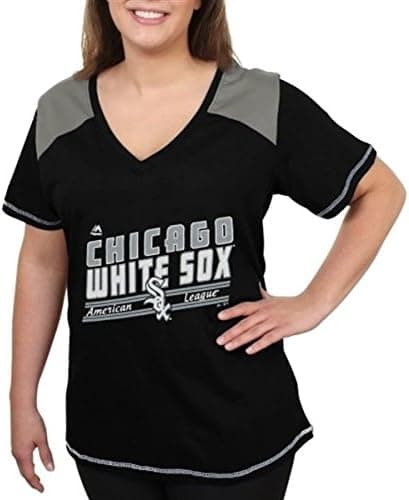 Majestic Chicago White Sox Women's Superior V Neck Fashion Shirt Plus Sizes