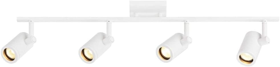 Track Light with 4 Cylinder Spot Lights - White - GU10 Base