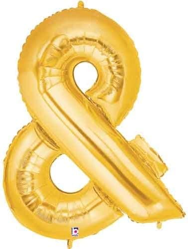 40" Megaloon Gold Ampersand '&' Balloon
