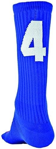 Red Lion Solid Number 4 Single Crew Sock (Royal Blue/White - Medium)
