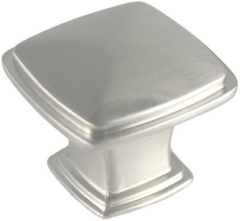 Cosmas 10 Pack 4391SN Satin Nickel Modern Cabinet Hardware Knob - 1-1/4" Inch Square
