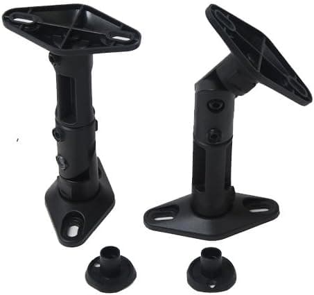VideoSecu 2 Satellite Speaker Wall Ceiling Mounts Brackets 1EH (Black, 2 Pack)