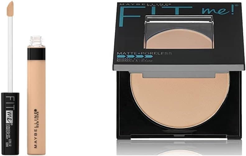 Maybelline New York Fit Me Concealer,25 Medium, 6.8ml + Fit Me Matte Poreless Powder, 220 Natural Beige, 8.5g