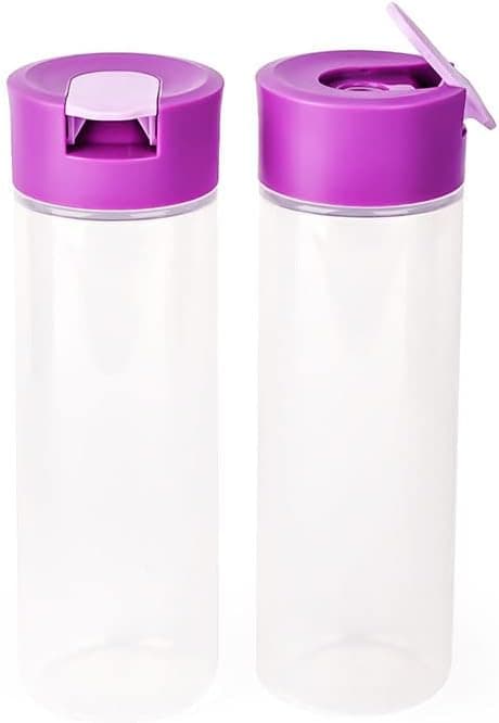 New Tupperware Squeeze It Bottles 12oz Condiment Dispensers Set of 2 Purple