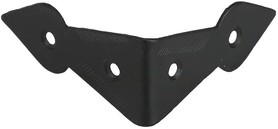 Set of 8, Hardware Surface-Mounted Chest/Trunk Corner/Box Corners, Natural Black Finish, Stamped Steel Construction, Edge Guard Box Table Cabinet Trunk Corner Protector, Decorative Corner Brackets