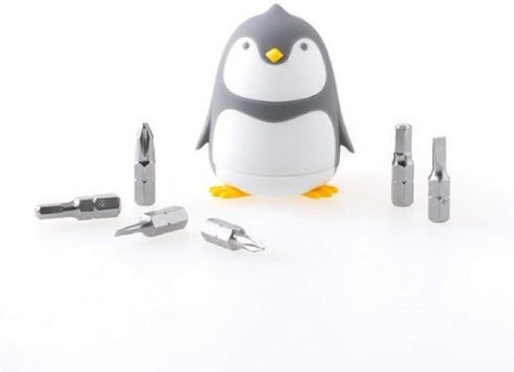ithinking Penguin Home Driver Set, Screwdriver Bit Sets, Cute Interior Design, Only One Unique Home Driver Set, Lovely Design and Functionally Well-Made Tool (Gray)