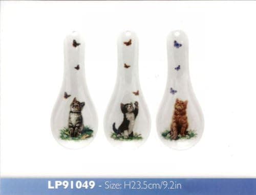 Leonardo McNeil Cats Melamine Spoon Rest Ginger Tabby Black & White Kittens (Ginger)