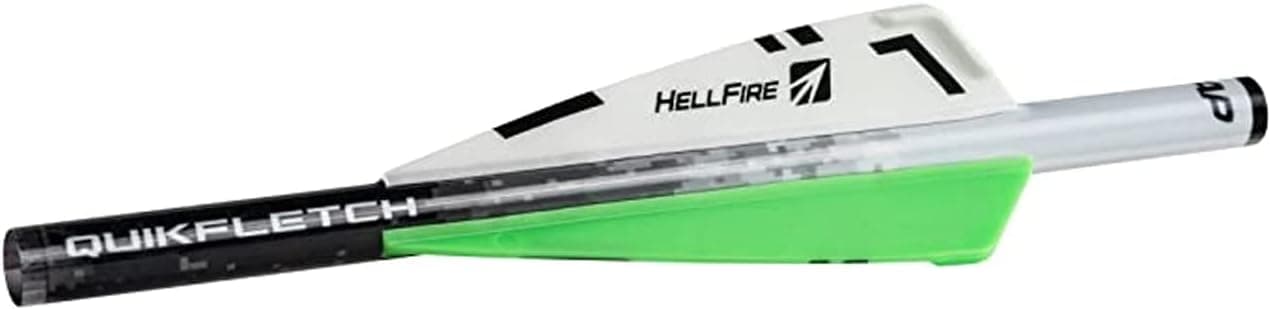 New Archery Products Quikfletch Hellfire Stabilizing Fletching for Increased Accuracy of Compound Bow Arrows & Crossbow Bolts - 6 Pack