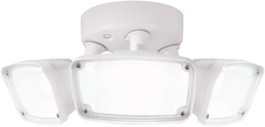 HALO FHS White Outdoor Integrated Triple Head LED Flood Light with 4000K Cool White, Switch Controlled