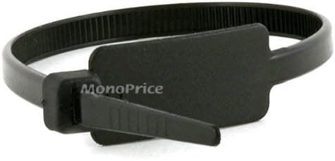 Monoprice Marker Cable Tie 8 inch 50LBS, Black (2 Packs of 100)