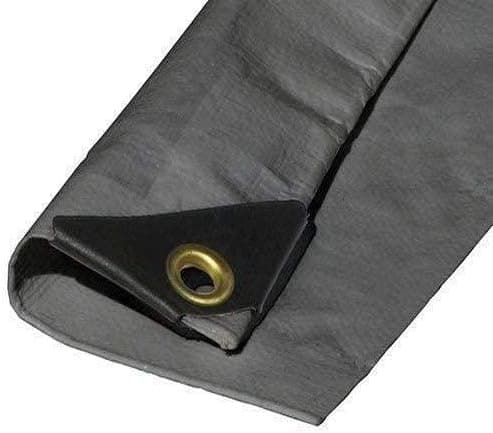 12'X14' Extra Heavy Duty 12 mil Silver Tarp 3 Ply Coated Reinforced Canopy 6 oz 3 Layer(Finished Size 11.6' X 13.6')