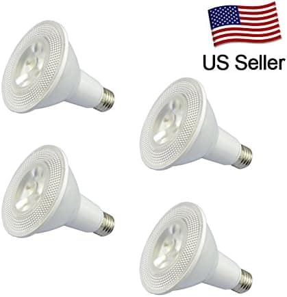 RCLITE 4PCS PAR30 LED Bulb,12W Dimmable Flood Light Bulb,75W Halogen Equivalent, E26 Medium Base,6000K Daylight 1000LM 40°Beam Angle,Energy Star LED Light Bulbs