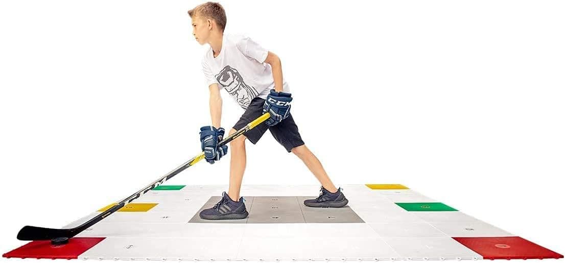 Hockey Revolution 360 Zone Professional Training Flooring Tile - Indoor and Outdoor Practice Zone with Trainer App - Improve Stick-Handling and Moving, Speed on Ice, Exercise, Fitness