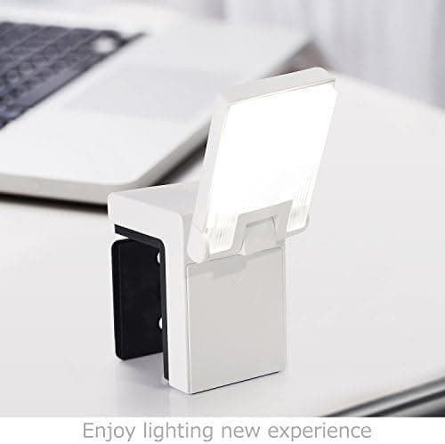 LED Headboard Reading Clip Light LED Cube Clip Light Bedside Lamp Dimmable LED USB Rechargeable Lamp LED Clamp Lights with Cubic Design Without Gooseneck Port(White)