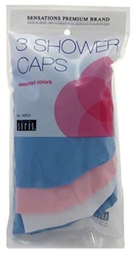 Siris 3 Shower Caps Assorted Colors (6 Pack)