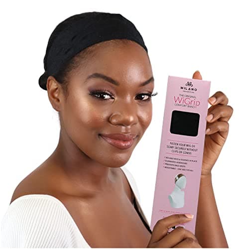 Milano Collection No-Slip Wig Grip Band Original WiGrip Comfort Band for Women Tension-Free Glueless Wig Installs Black One Size Fit All (Pack of 1)
