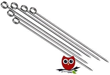 Groovy Owl Stainless Steel Martini Cocktail Picks Sets of 6